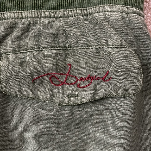 Desigual Felobe skirt army hunter green suspenders embroidered 36 4 6 8 medium L - Picture 7 of 7